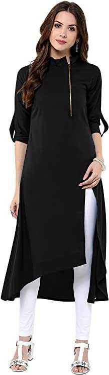 Janasya Indian Women's Tunic Tops Crepe Kurti for Women