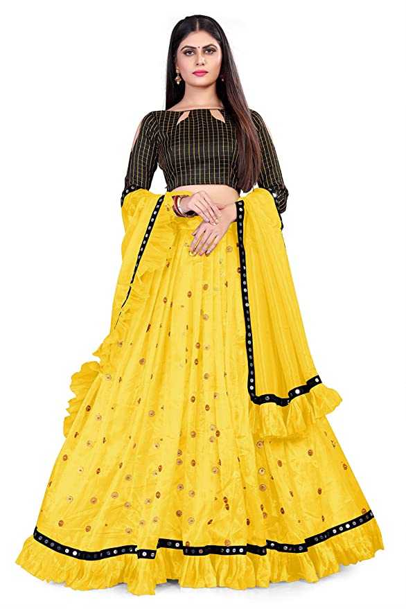 Women's Net Unstitched Lehenga Choli (Pink_Free Size)