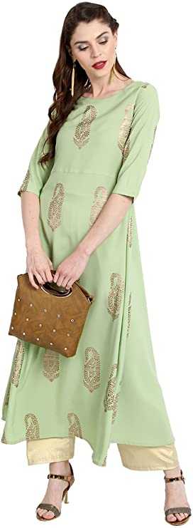 Janasya Indian Women's Tunic Tops Crepe Kurti for Wome